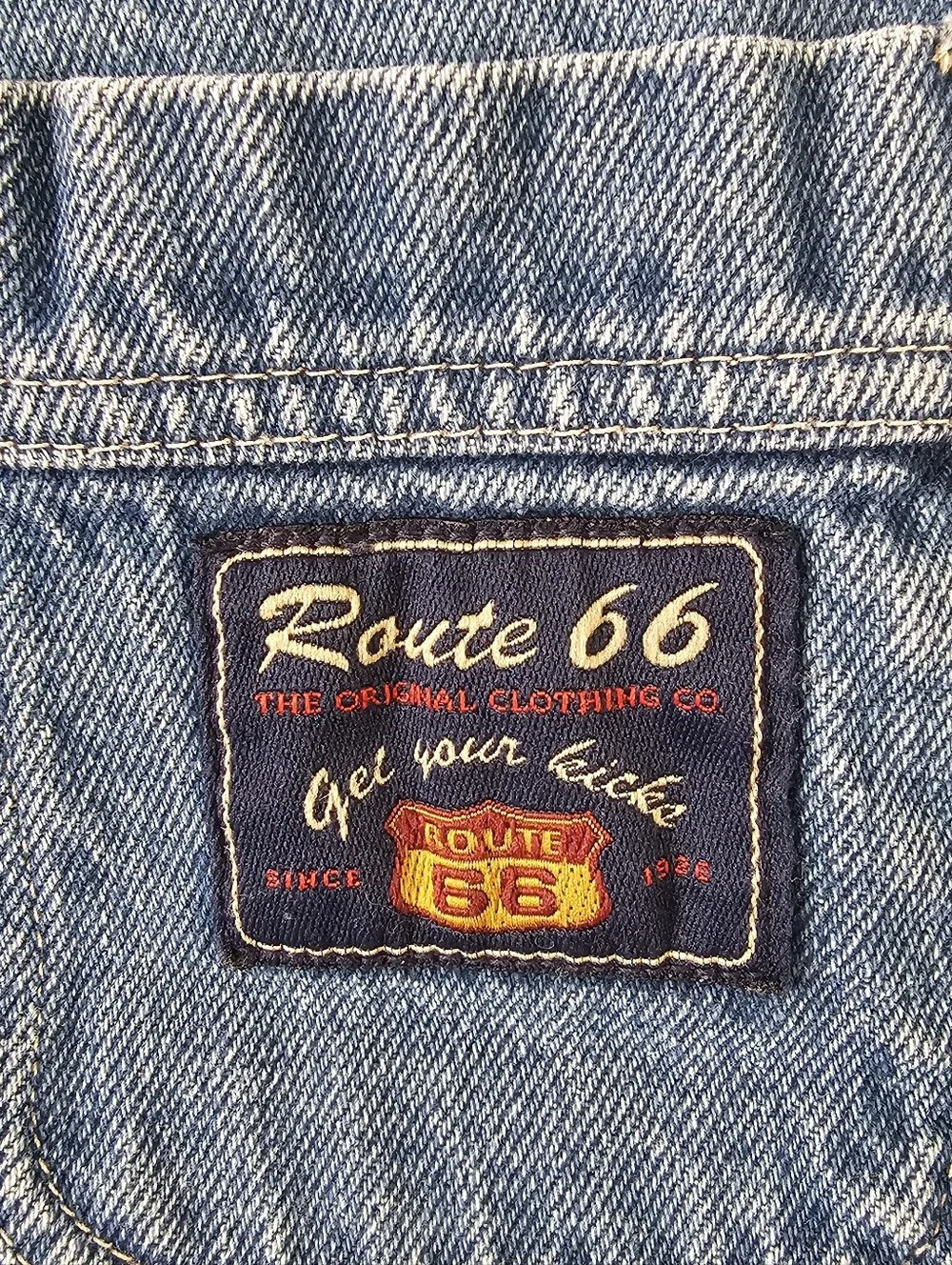 Vintage Route 66 Denim Wrap Skort Size 3/4 EUC 90s Y2K Frayed Hem